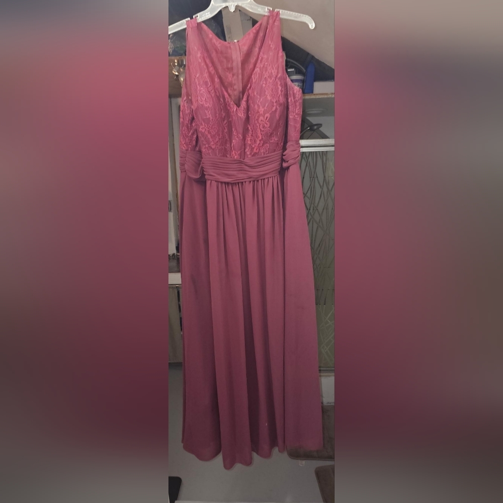 Lace Top Maroon Red Maxi Dress Size 20